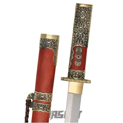 劍村銅雕龍紋牛尾刀鮫魚皮花紋鋼-中國刀│中國刀- 宏均國際/MASCUT世界名刀