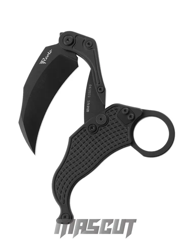 Reate X Exoskeleton EXO-K Karambit 重力刀系統/黑色鋁柄+石洗N690刃