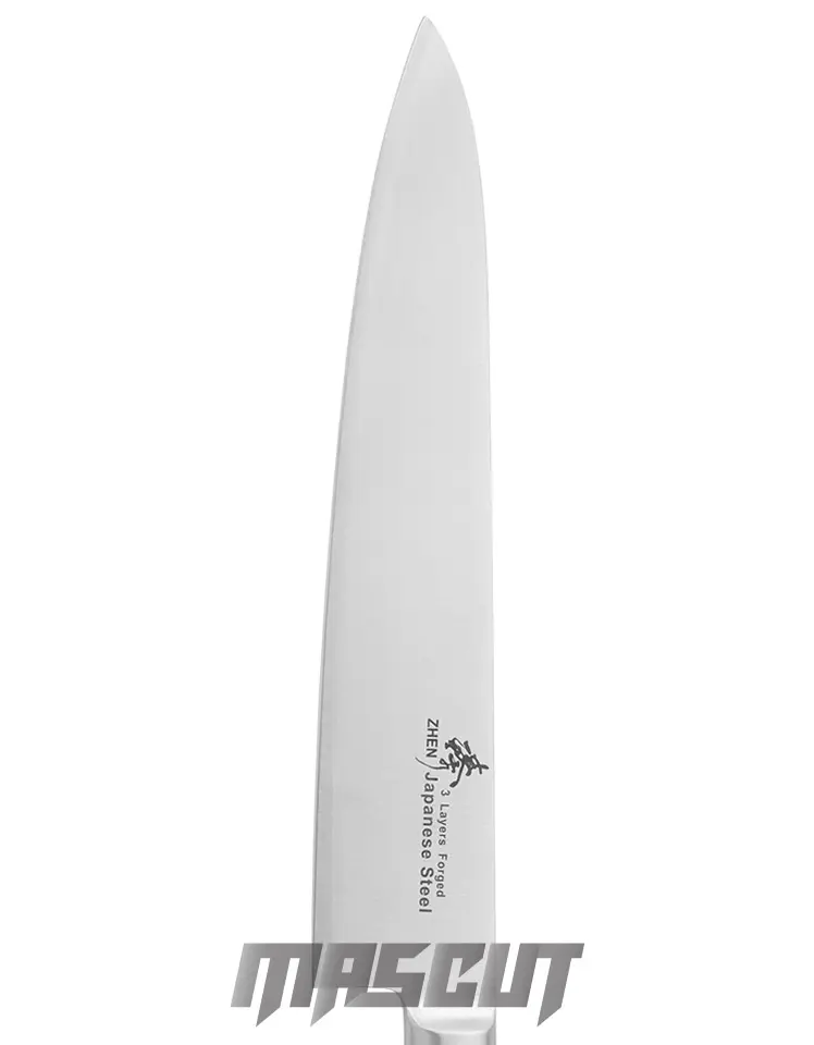 臻ZHEN 不銹鋼三合鋼牛刀27CM -廚刀(不二價)│固定刀- 宏均國際/MASCUT