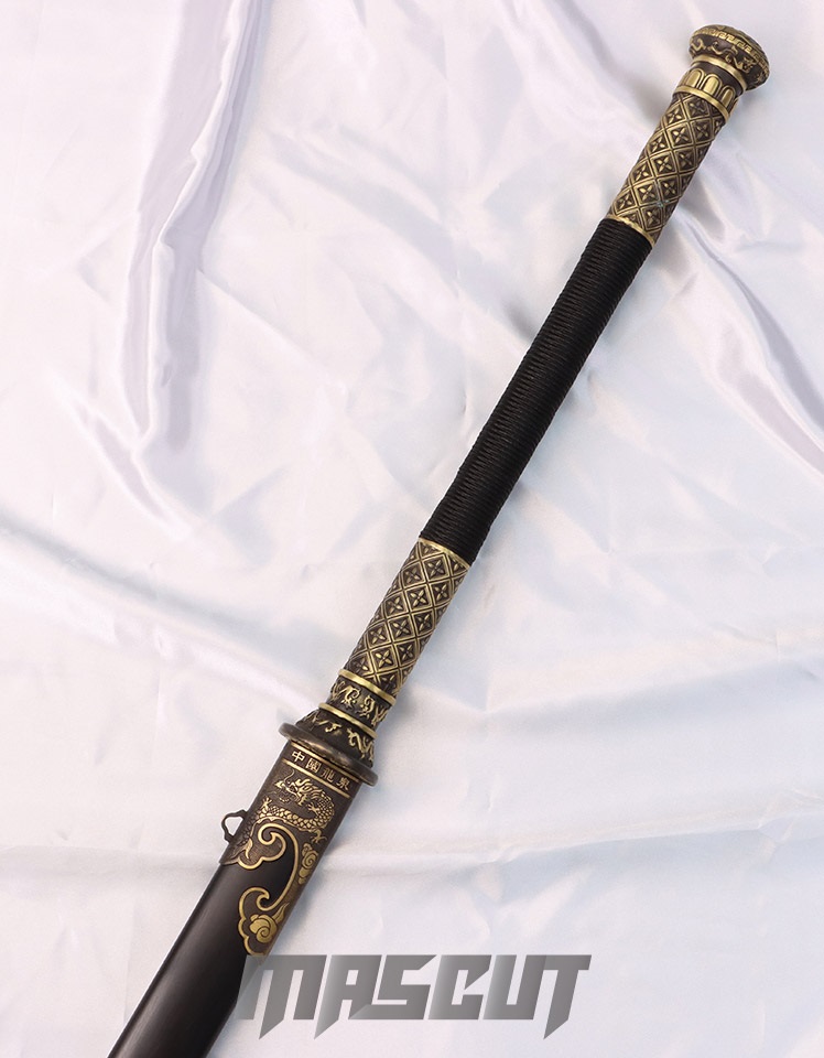 繡春刀(丁修苗刀)黑檀木.花紋鋼-中國刀│中國刀- 宏均國際/MASCUT世界名刀