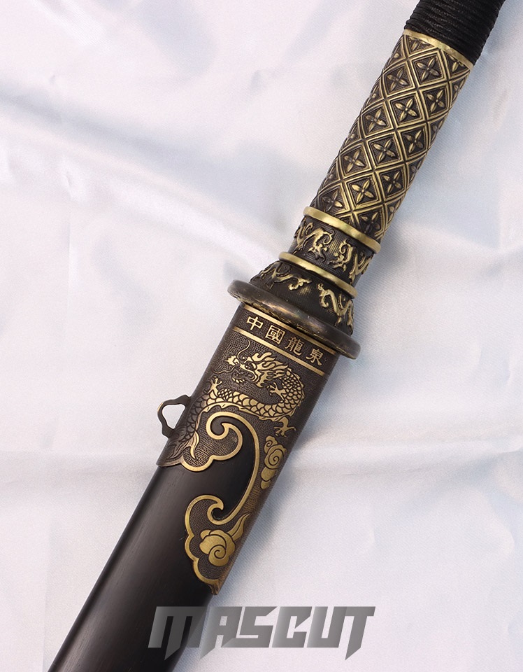 繡春刀(丁修苗刀)黑檀木.花紋鋼-中國刀│中國刀- 宏均國際/MASCUT世界名刀
