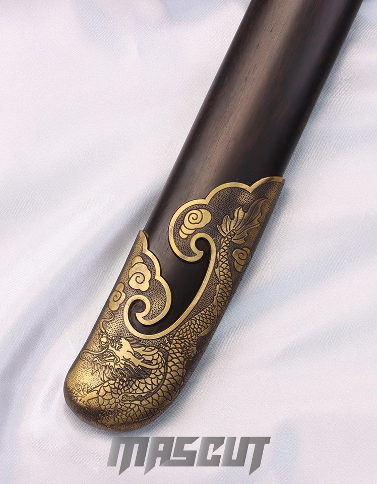 繡春刀(丁修苗刀)黑檀木.花紋鋼-中國刀│中國刀- 宏均國際/MASCUT世界名刀